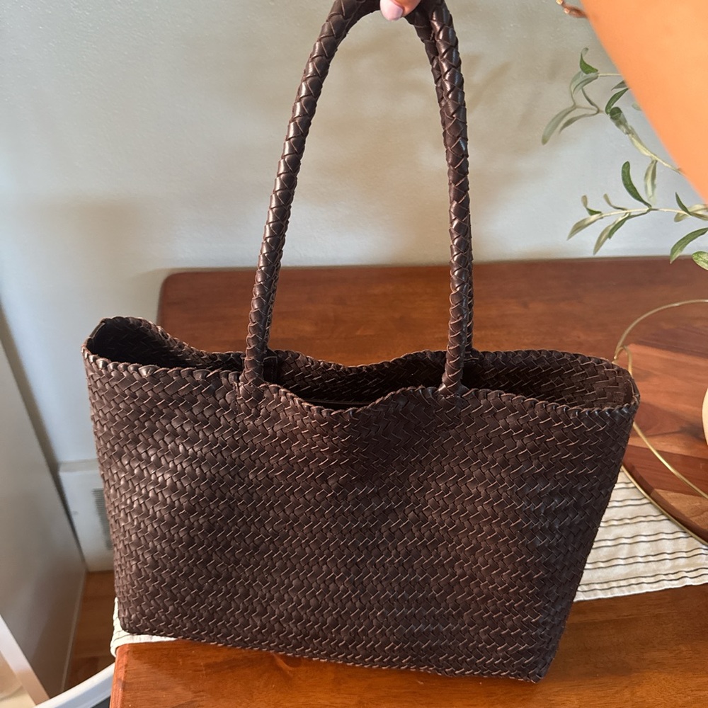 Madewell Brown Woven Tote Bag